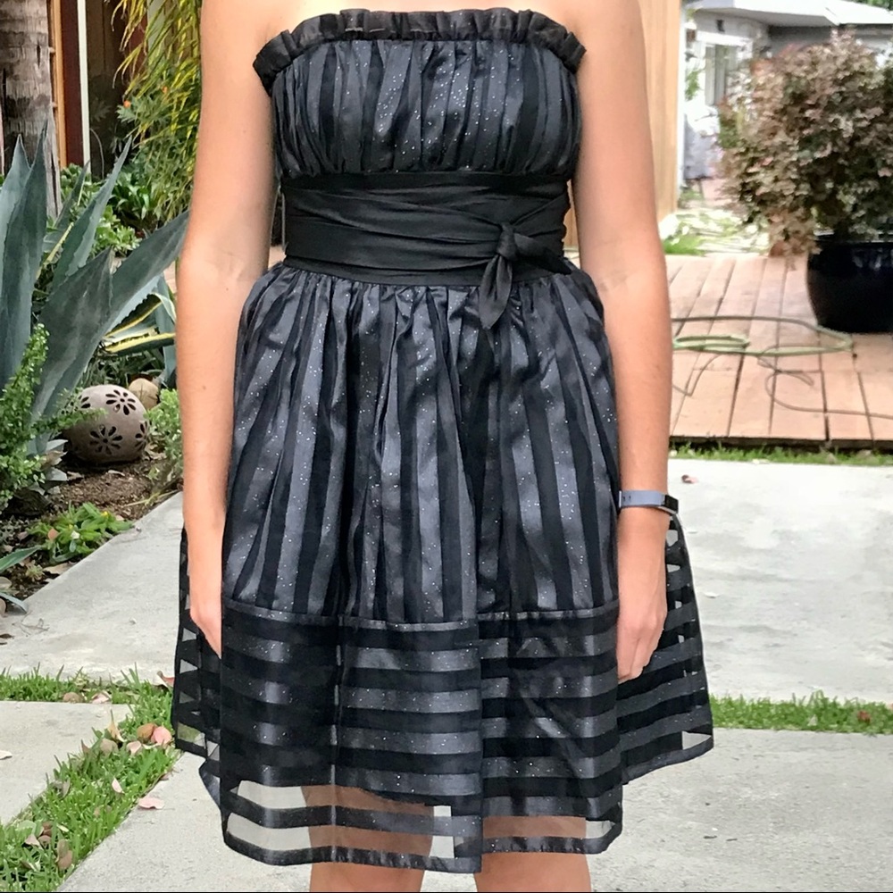 Betsey Johnson Sparkly Striped Organza Dress
